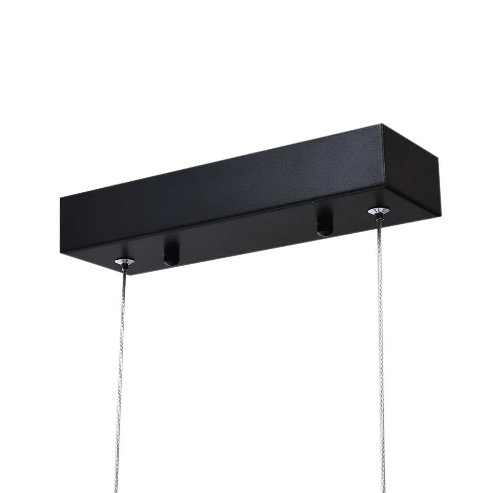 Sleek Linear LED Pendant with Natural Wood Accent