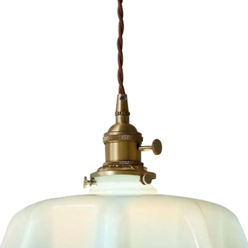 Vintage Cream Glass Flower Pendant Light