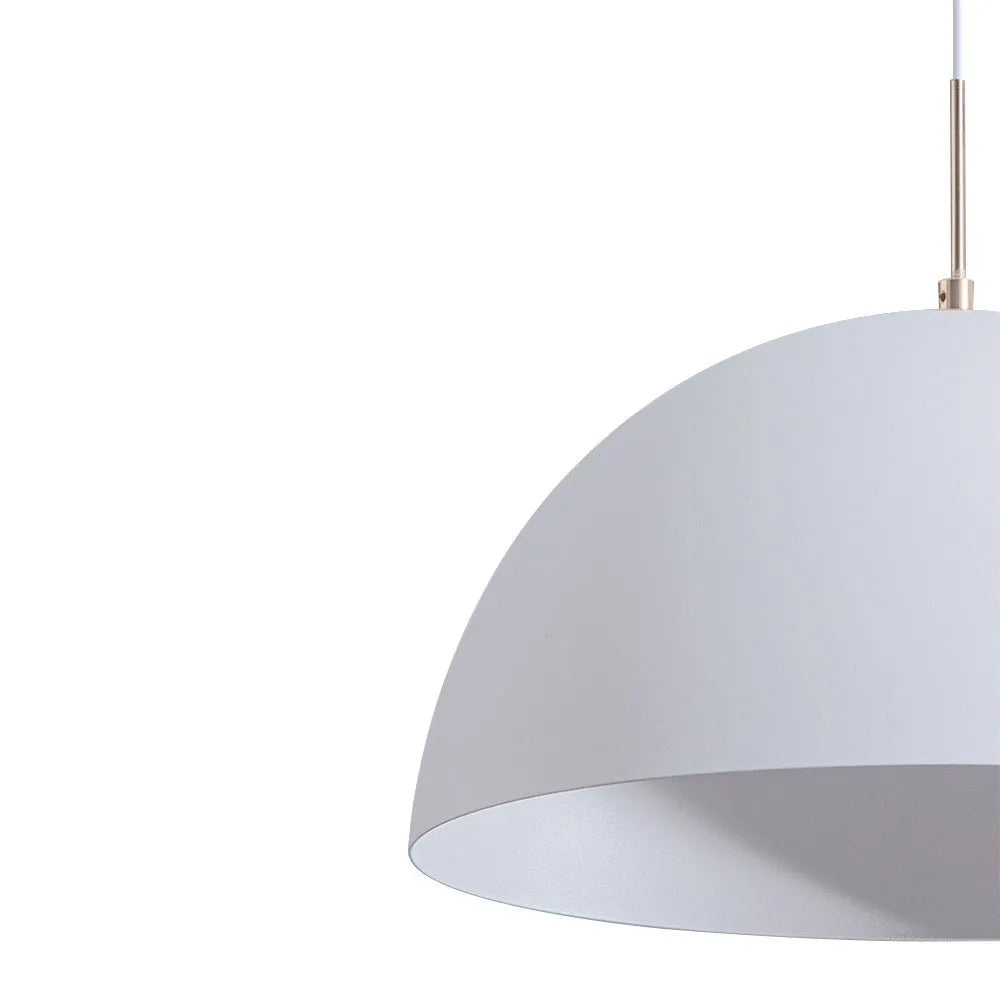 Cassia Minimalist White Metal Dome Pendant Light