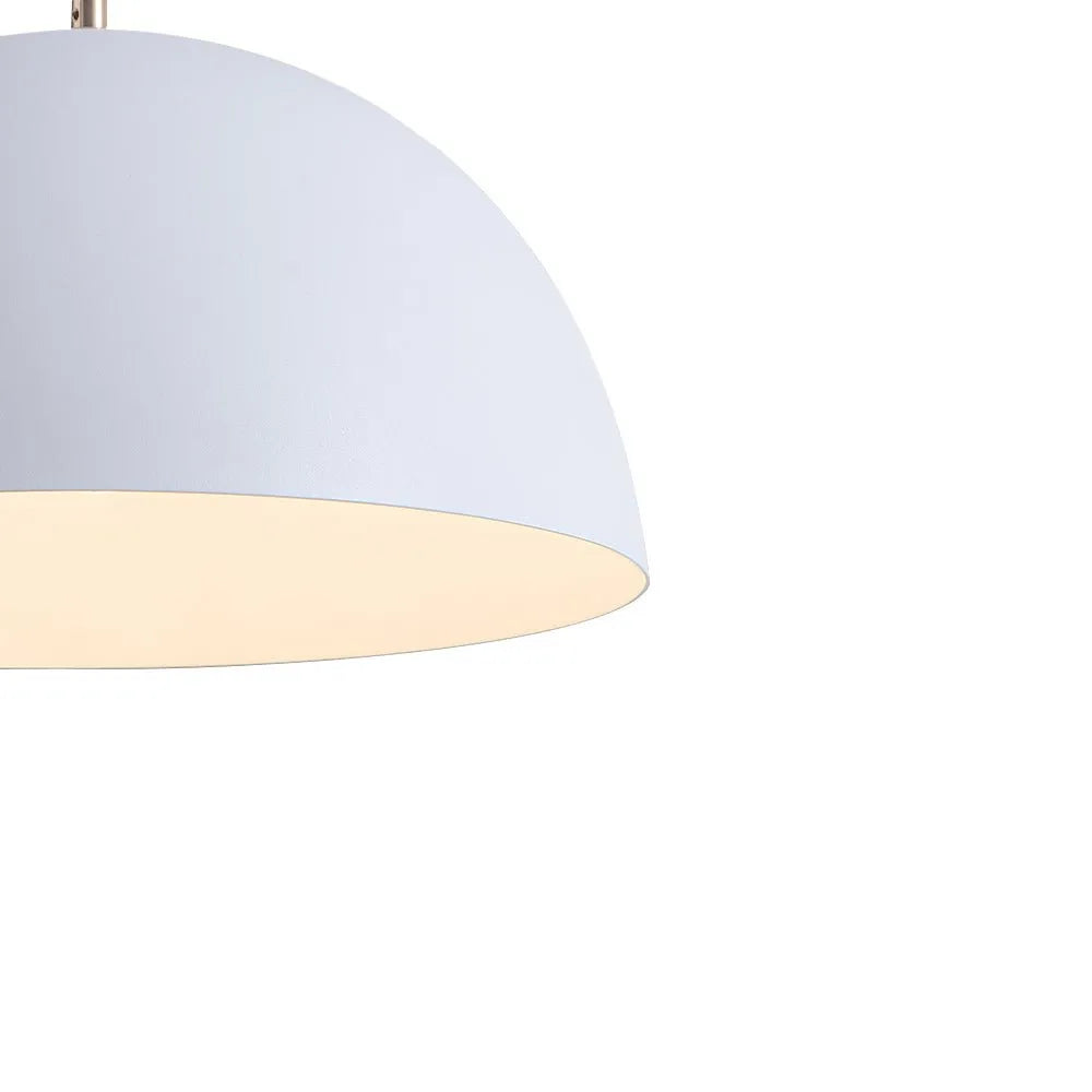 Cassia Minimalist White Metal Dome Pendant Light
