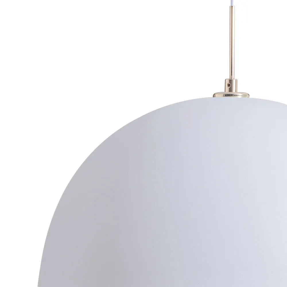 Cassia Minimalist White Metal Dome Pendant Light