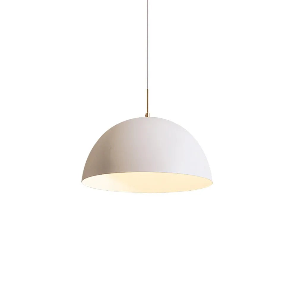 Cassia Minimalist White Metal Dome Pendant Light
