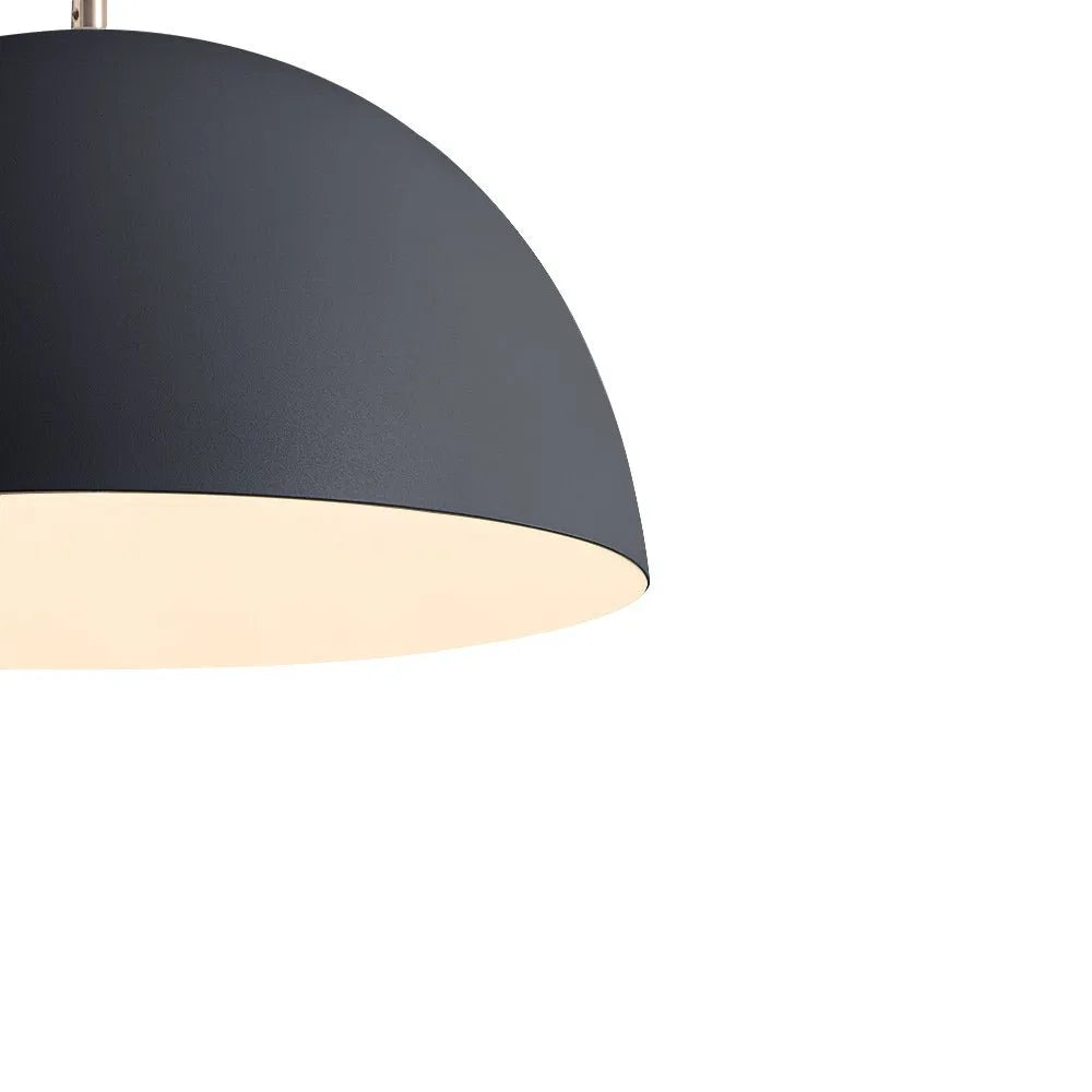 Cassia Minimalist White Metal Dome Pendant Light