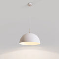 Cassia Minimalist White Metal Dome Pendant Light