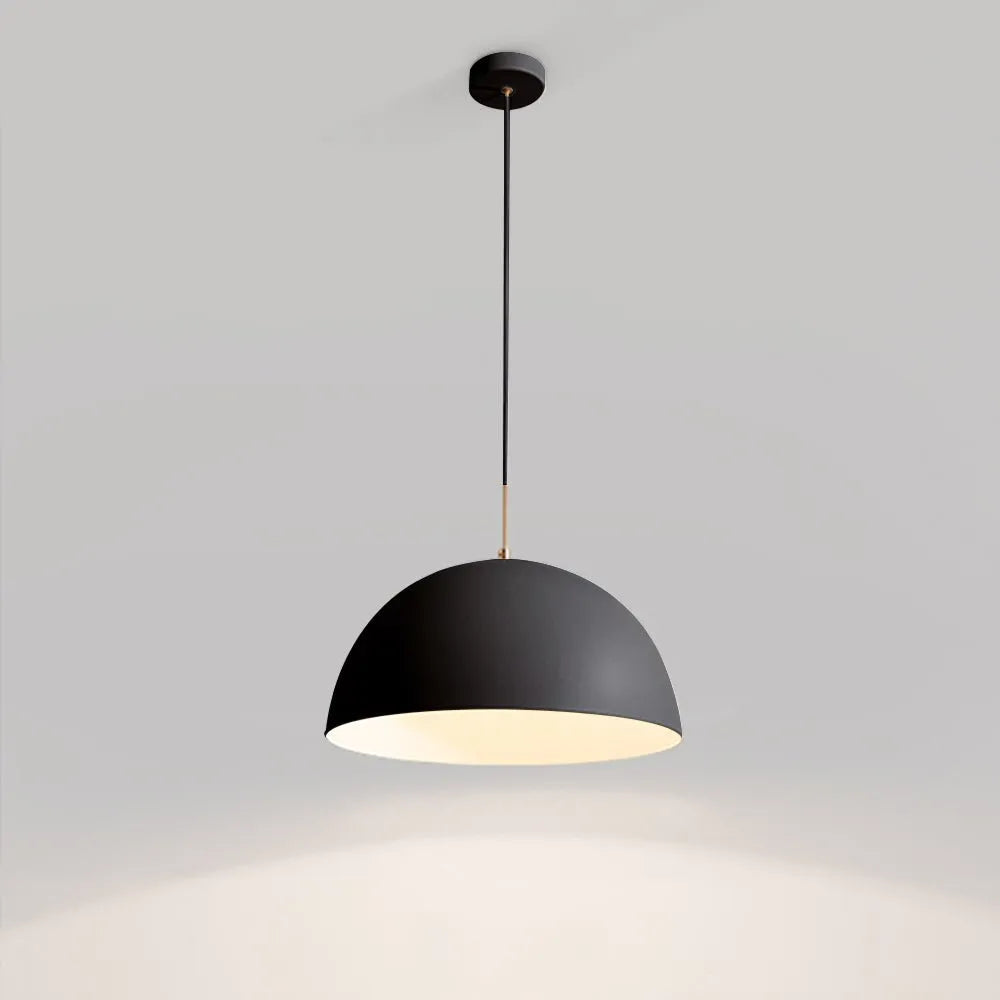 Cassia Minimalist White Metal Dome Pendant Light
