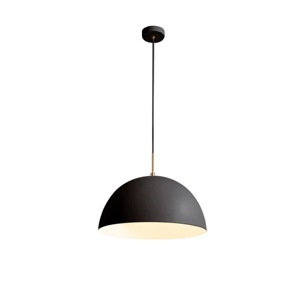 Cassia Minimalist White Metal Dome Pendant Light