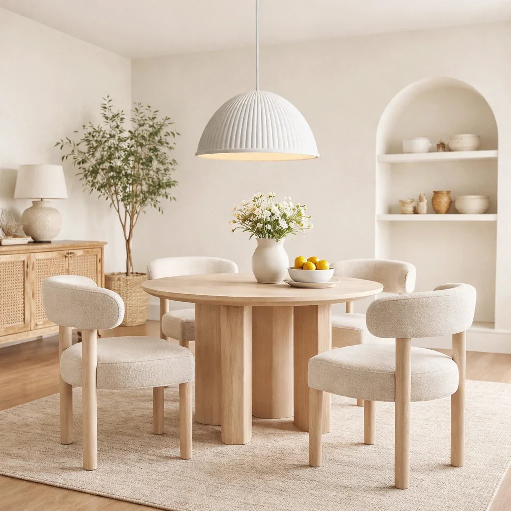 Hannelore Modern Ribbed Resin Dome Pendant Light