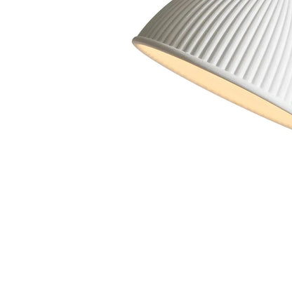 1-Light Modern Resin Dome Pendant Light with Ribbed Shade
