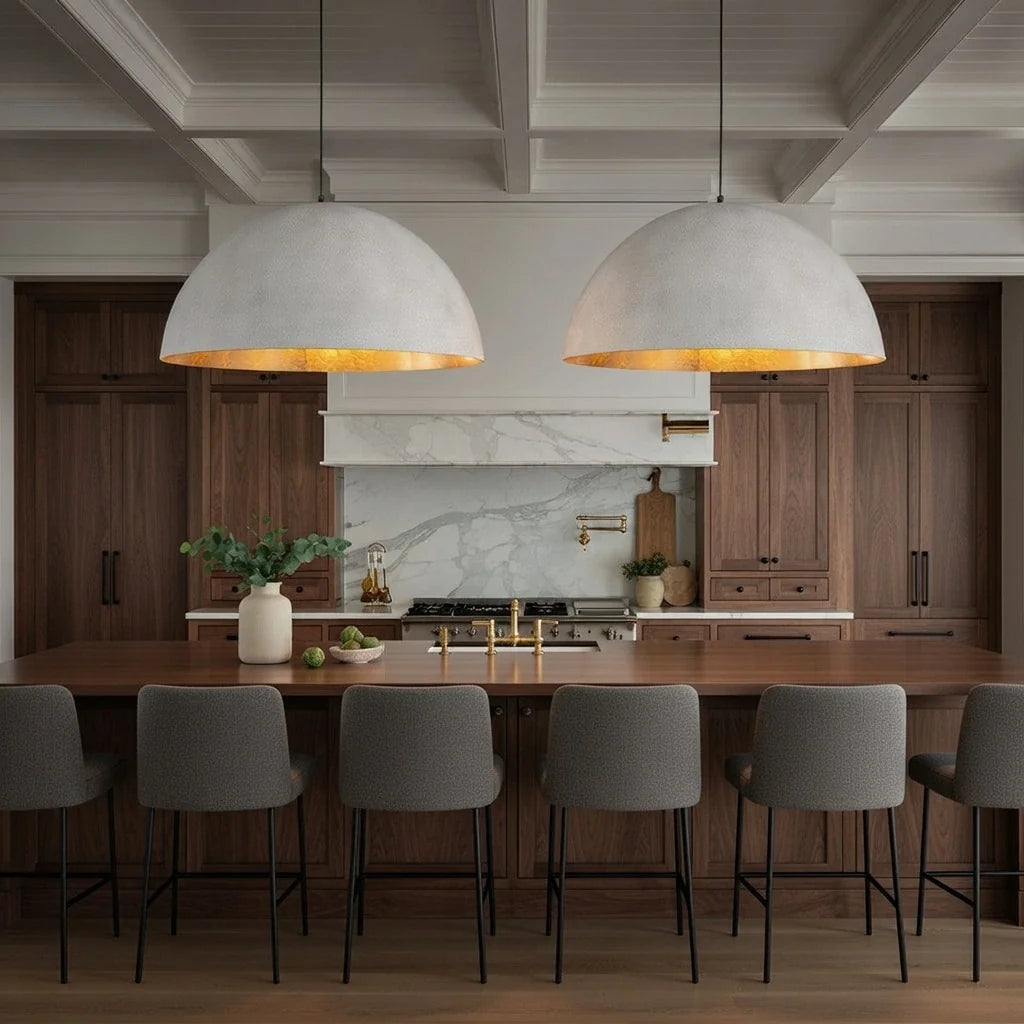 Damon Industrial Oversized Metal Dome Pendant Light