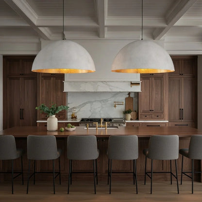 1-Light Oversized Industrial Metal Dome Pendant Light