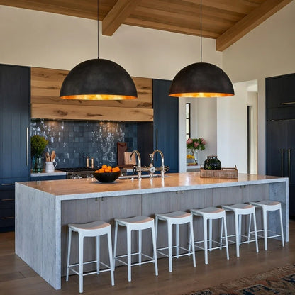 1-Light Oversized Industrial Metal Dome Pendant Light