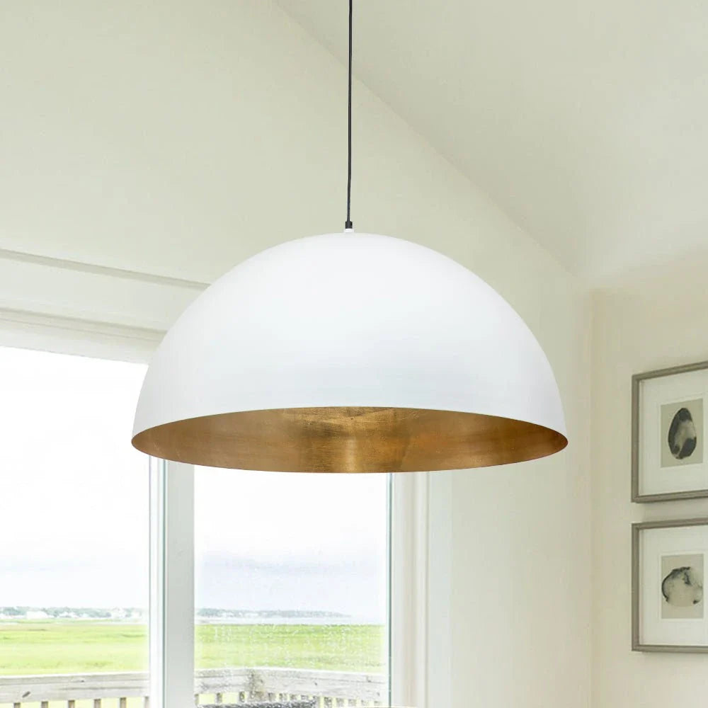 Damon Industrial Oversized Metal Dome Pendant Light