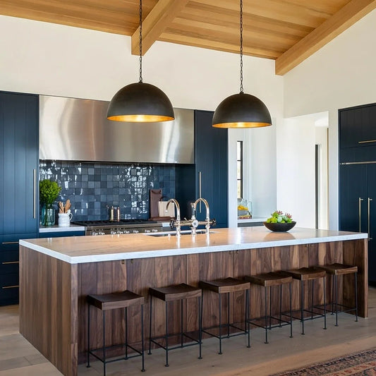 1-Light Oversized Industrial Metal Dome Pendant Light