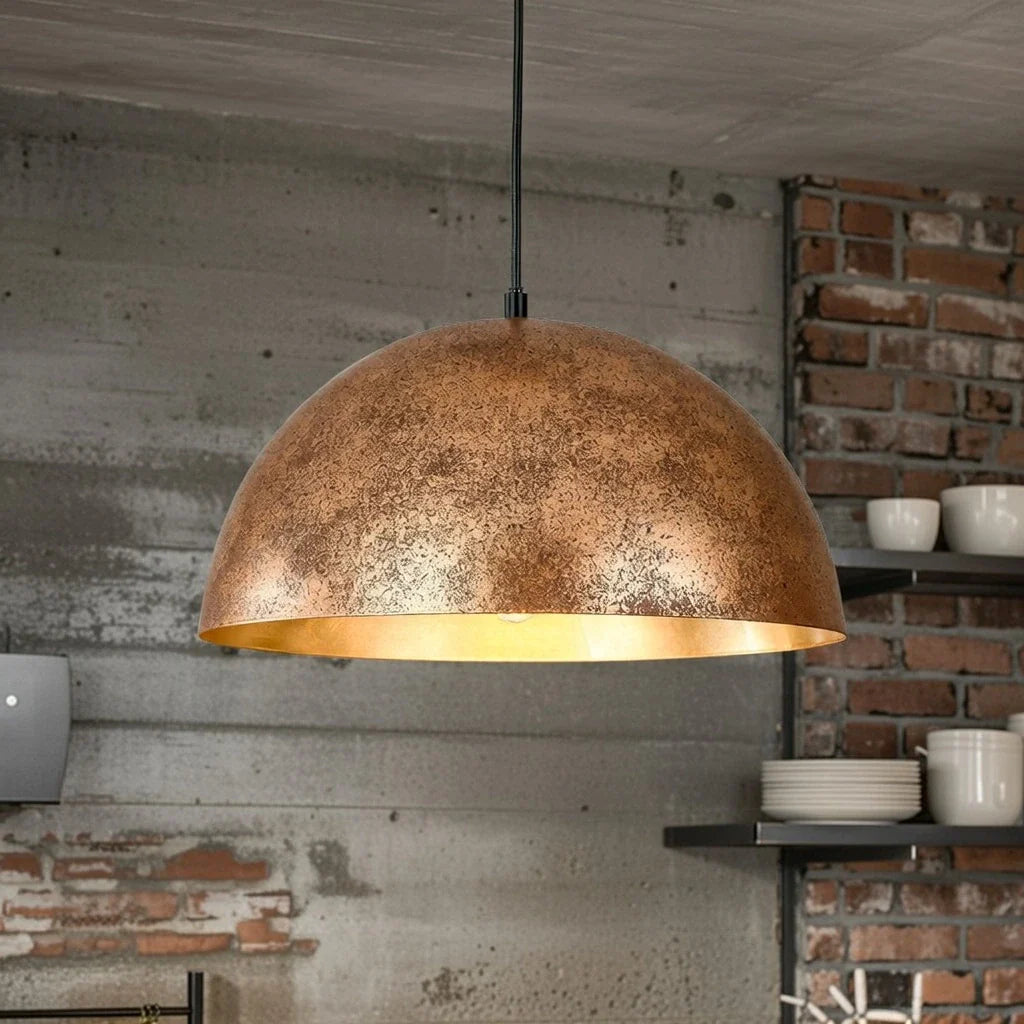 Damon Industrial Oversized Metal Dome Pendant Light