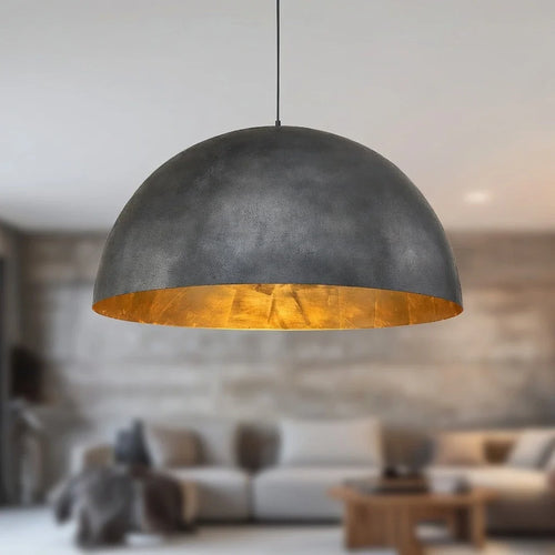 Damon Industrial Oversized Metal Dome Pendant Light