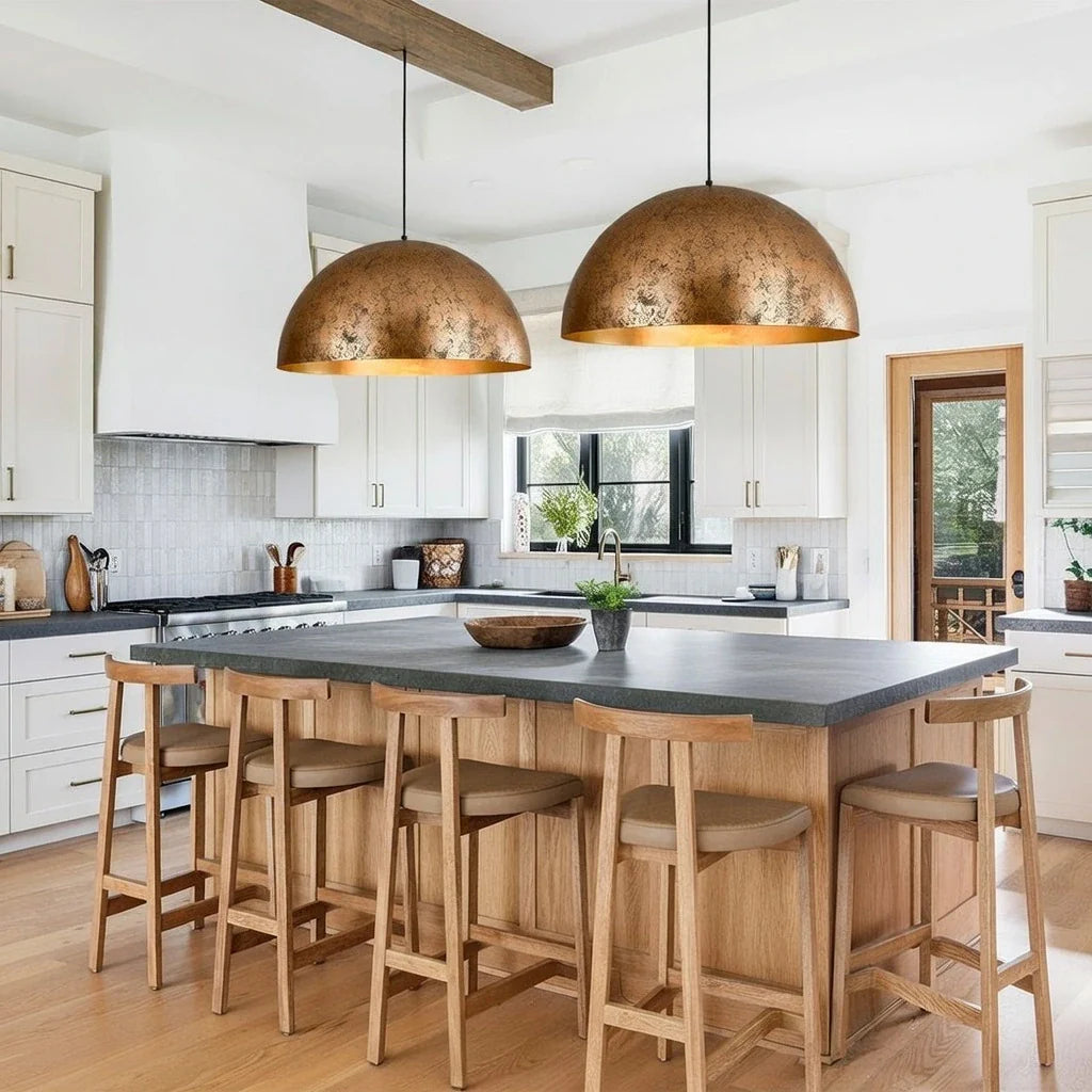 Damon Industrial Oversized Metal Dome Pendant Light