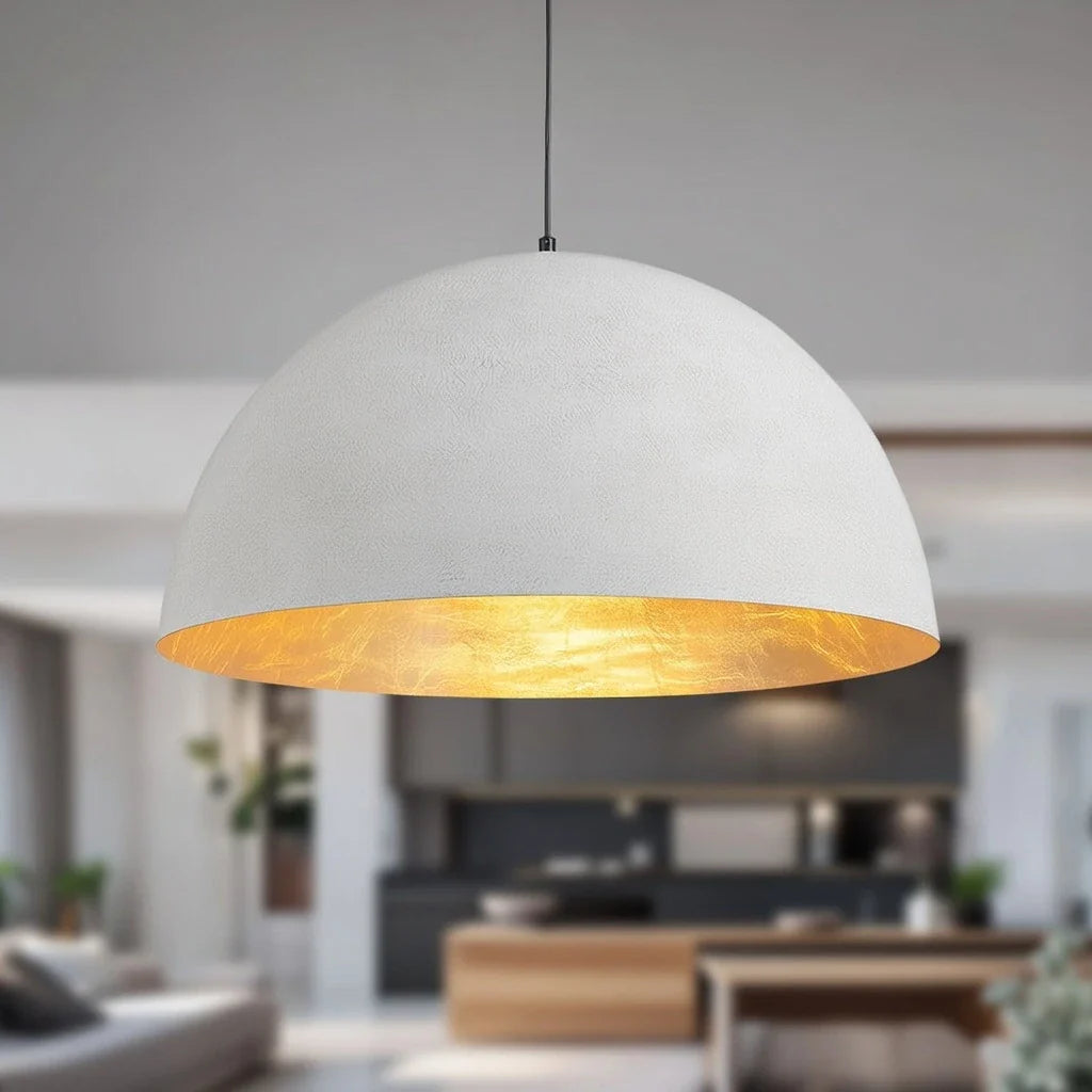 Damon Industrial Oversized Metal Dome Pendant Light