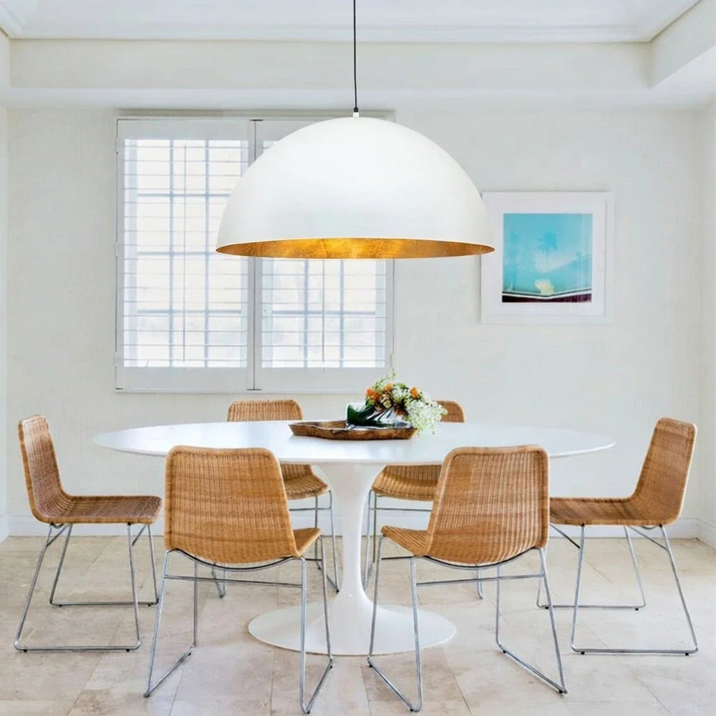 Damon Industrial Oversized Metal Dome Pendant Light