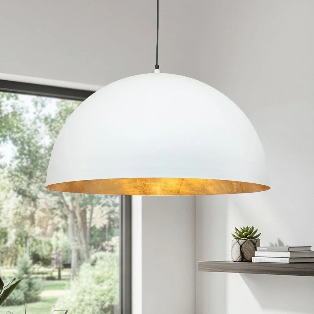 Damon Industrial Oversized Metal Dome Pendant Light