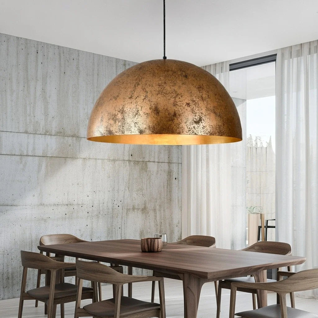 Damon Industrial Oversized Metal Dome Pendant Light
