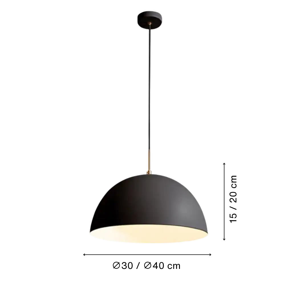 1-Light Modern Minimalist White Dome Pendant Light