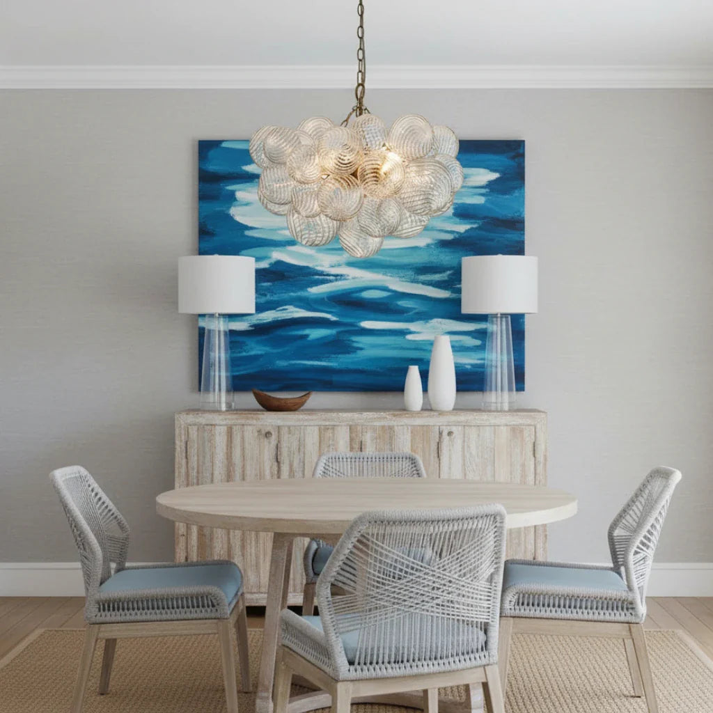 Eleni Modern Ribbed Glass Bubble Chandelier