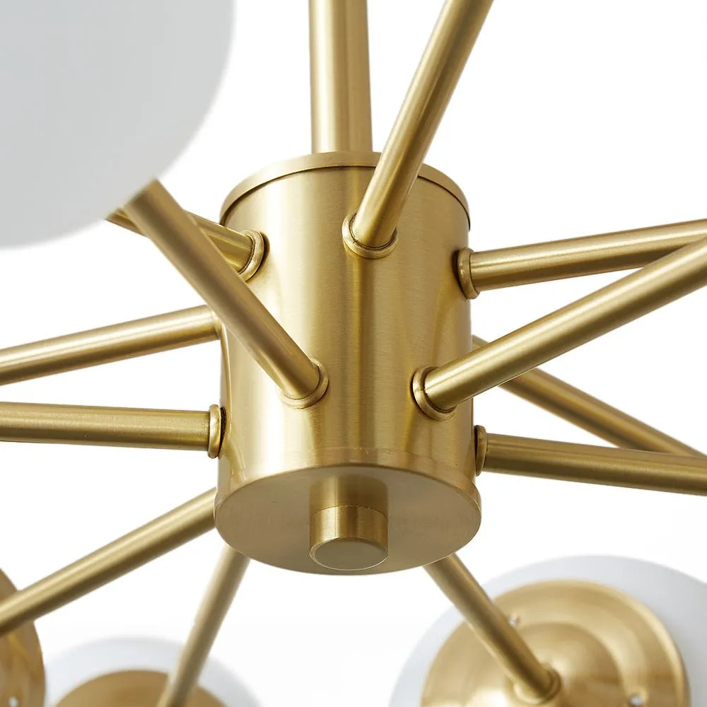 Magnus Mid-Century 12-Light Frosted Glass Sputnik Chandelier