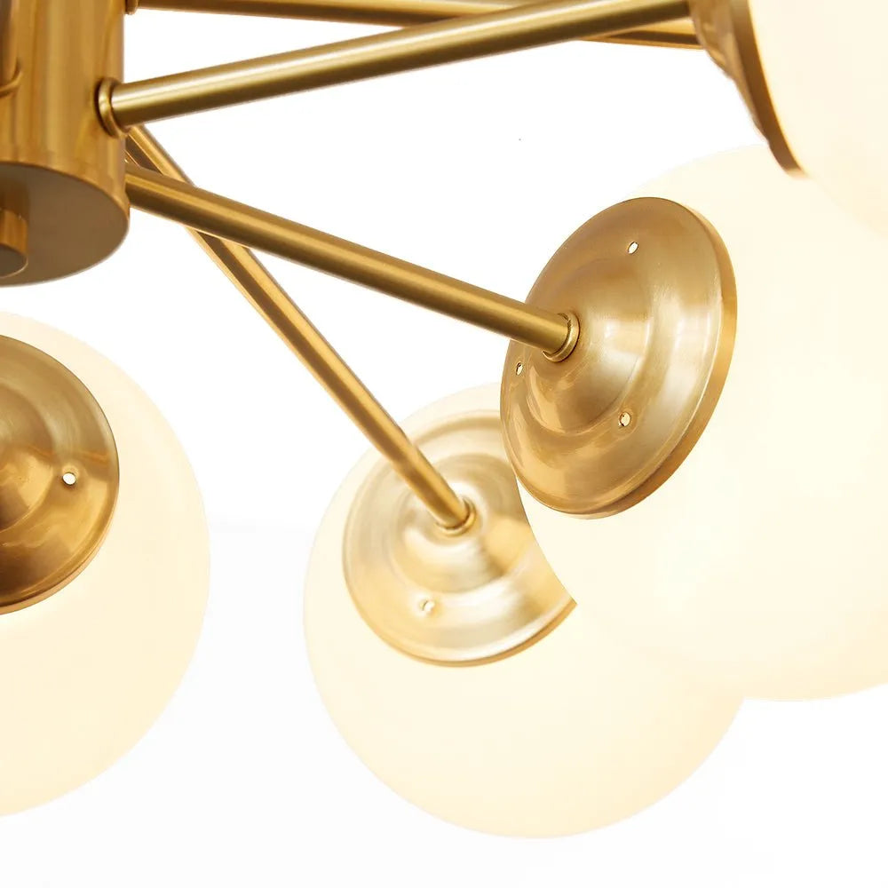 Magnus Mid-Century 12-Light Frosted Glass Sputnik Chandelier