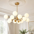Magnus Mid-Century 12-Light Frosted Glass Sputnik Chandelier