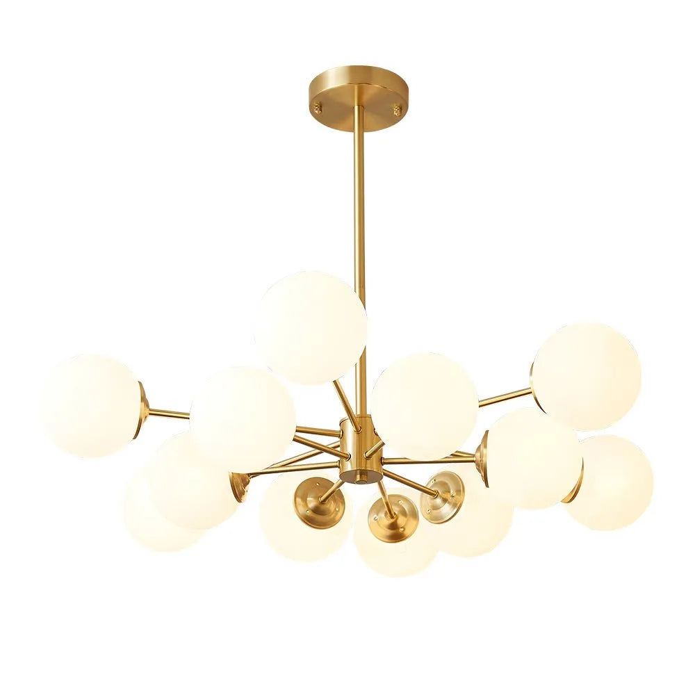 Magnus Mid-Century 12-Light Frosted Glass Sputnik Chandelier