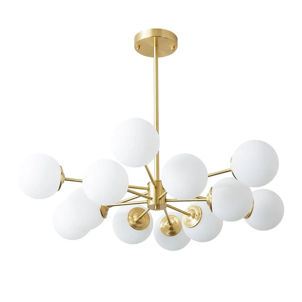 Magnus Mid-Century 12-Light Frosted Glass Sputnik Chandelier