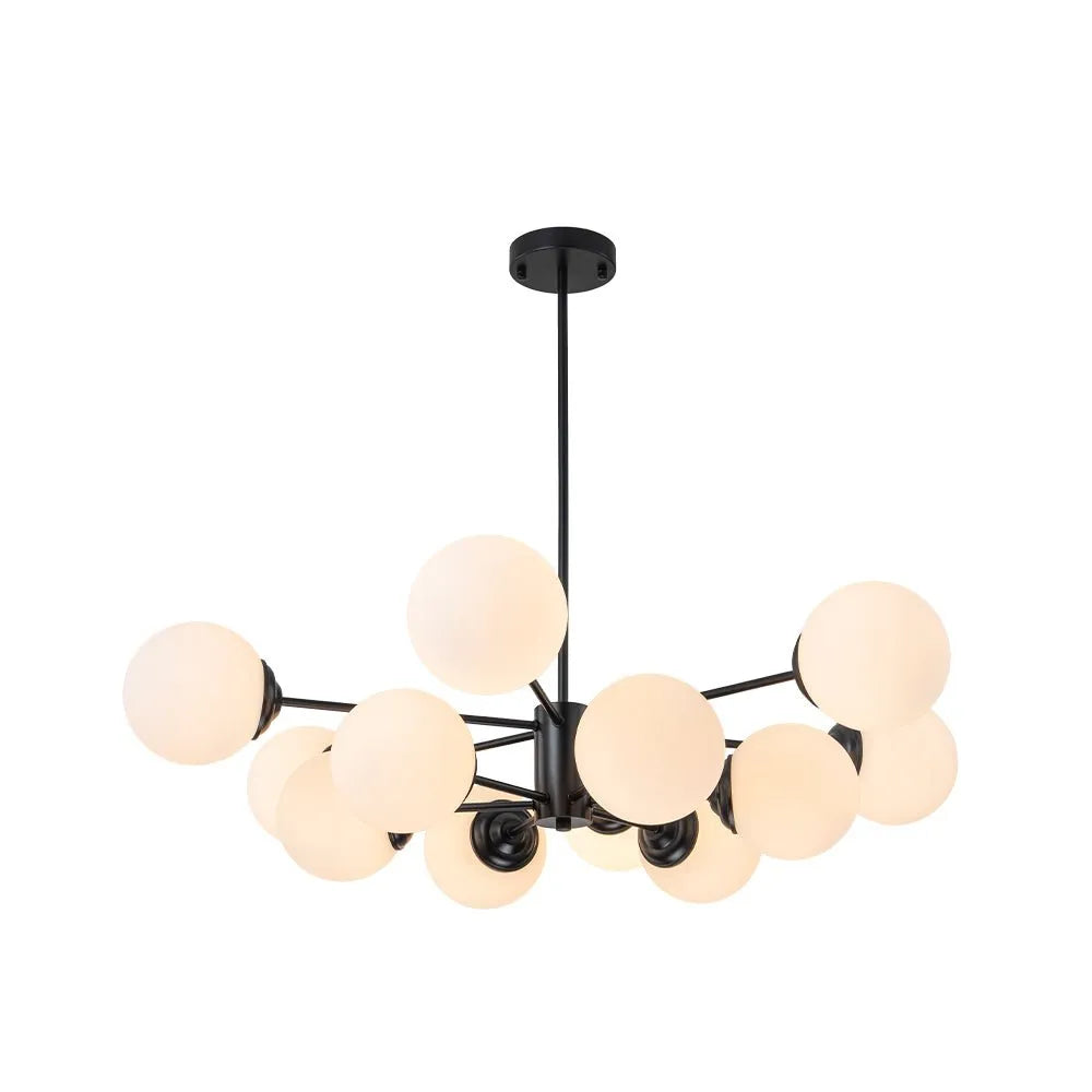 Magnus Mid-Century 12-Light Frosted Glass Sputnik Chandelier