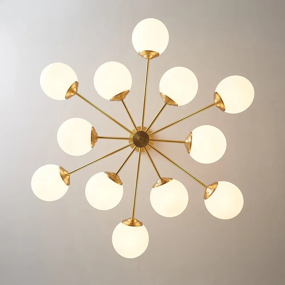 Magnus Mid-Century 12-Light Frosted Glass Sputnik Chandelier