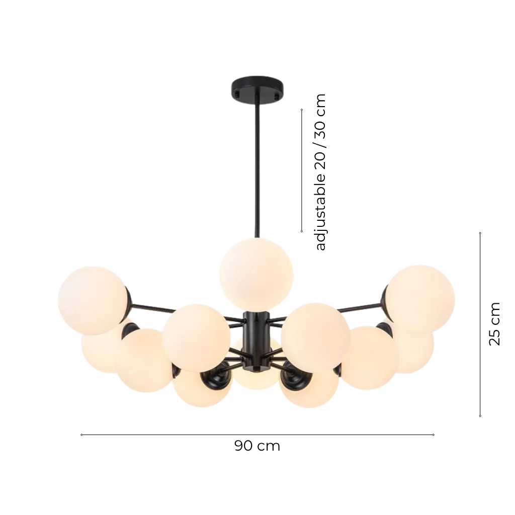Magnus 12 Light Mid-Century Bubble Sputnik Chandelier