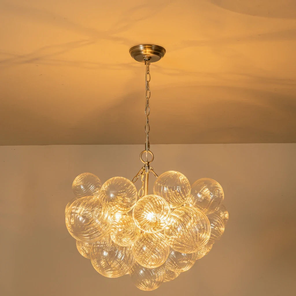 Eleni Modern Ribbed Glass Bubble Chandelier