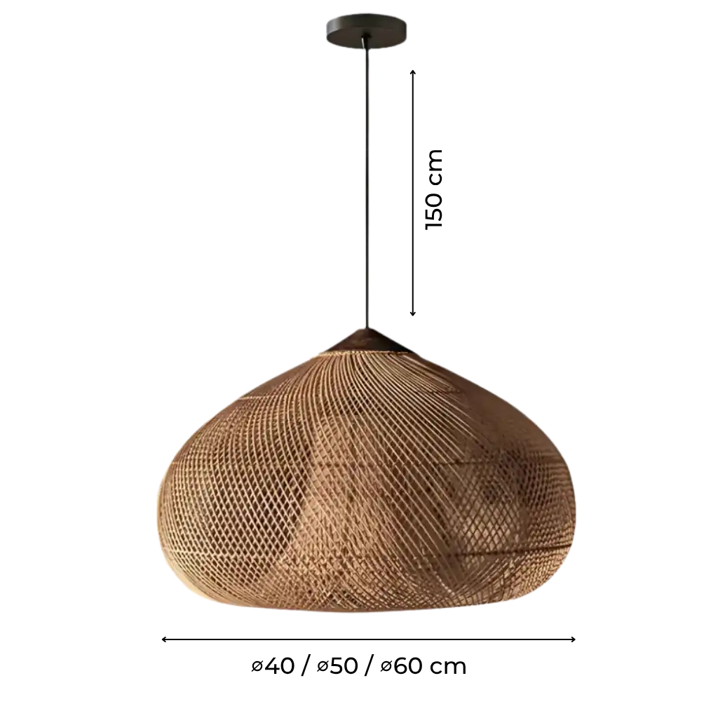 Rattan Pendant Light with Woven Shade Design