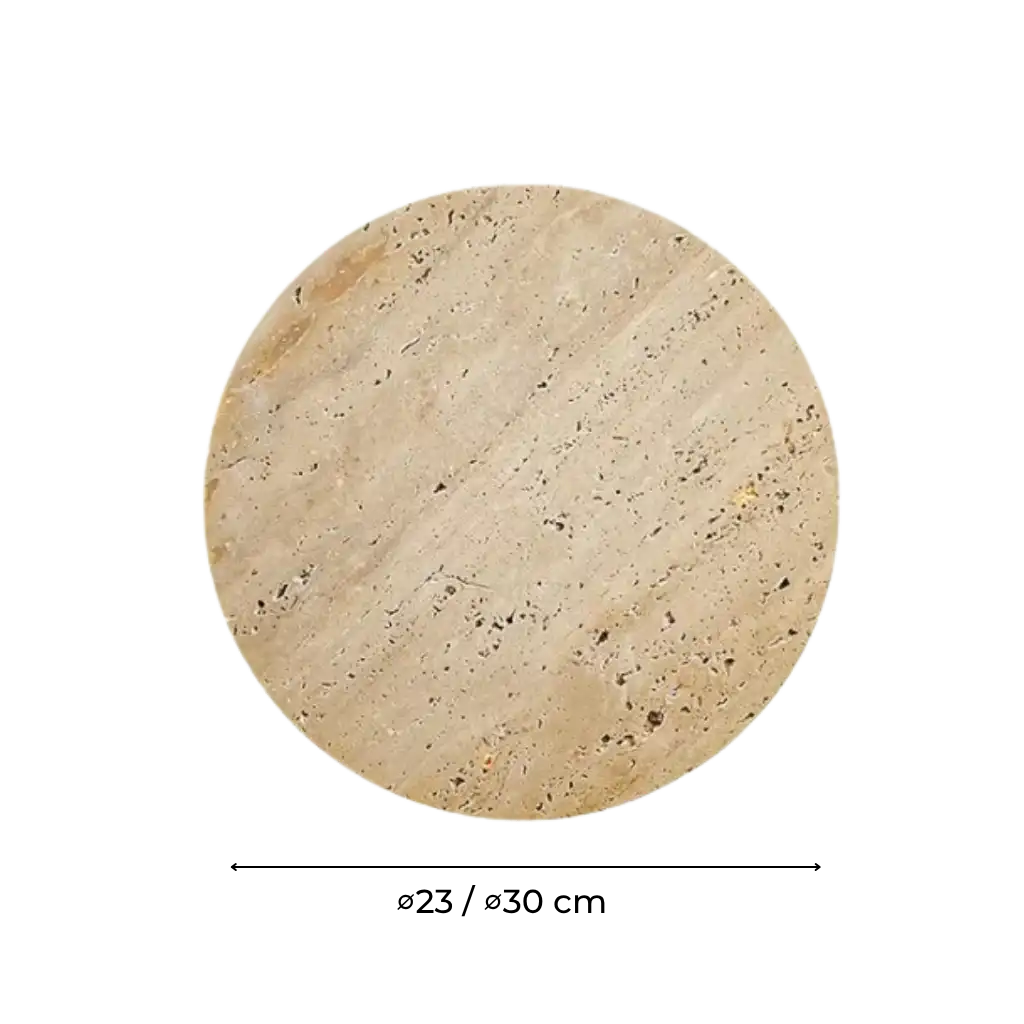 Travertine Disc Wall Light with Soft Backlight