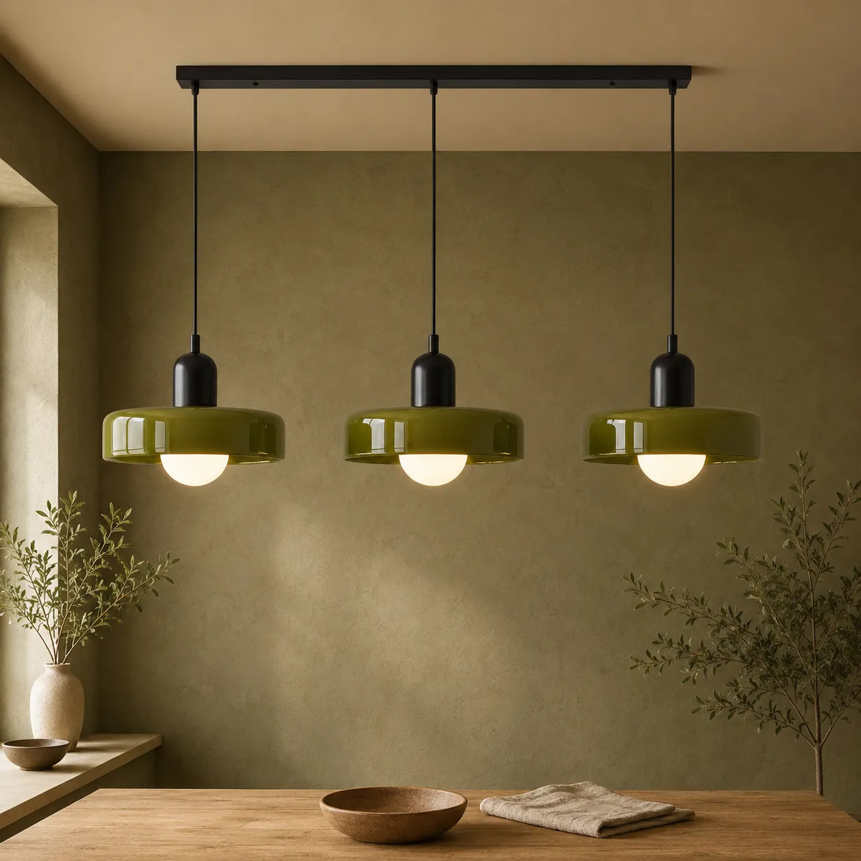 Yvette 3-Head Bauhaus Pendant Light