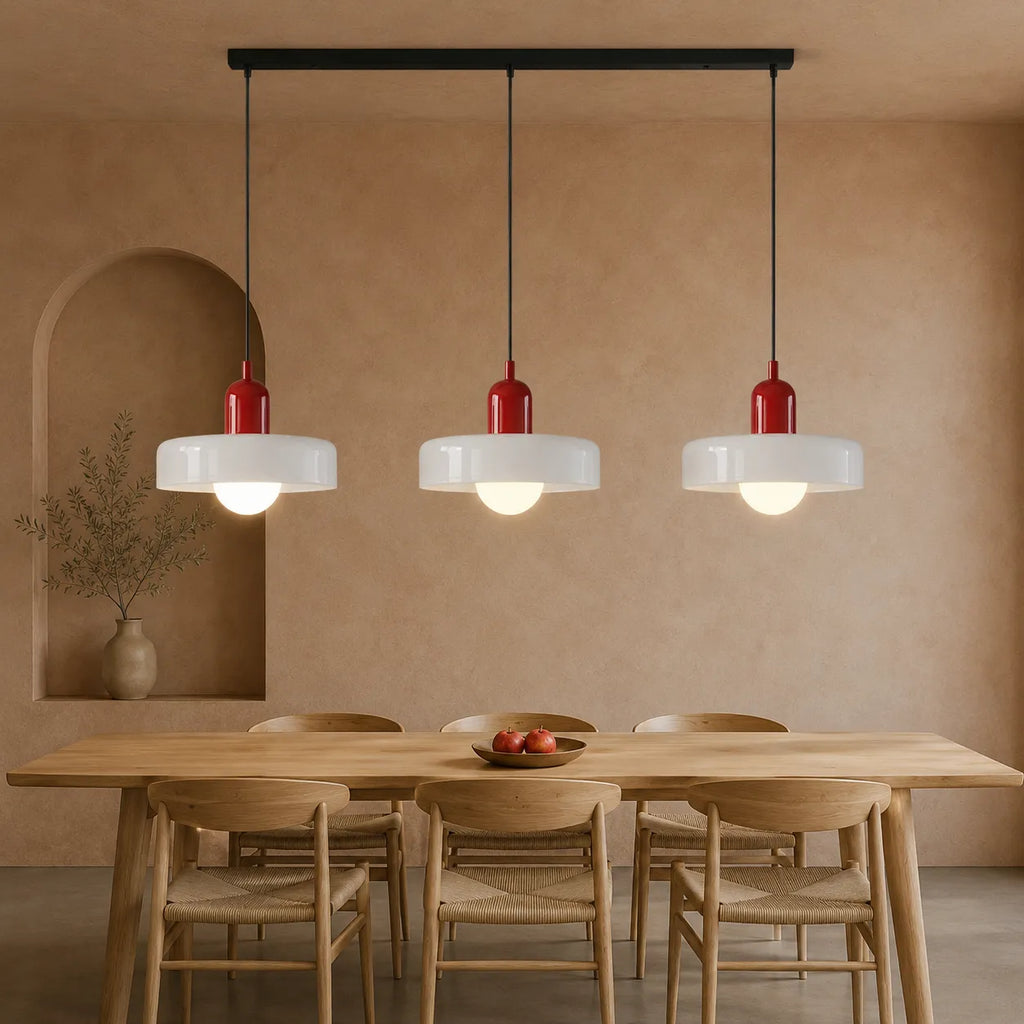 Yvette Bauhaus 3-Light Glass Linear Pendant Light