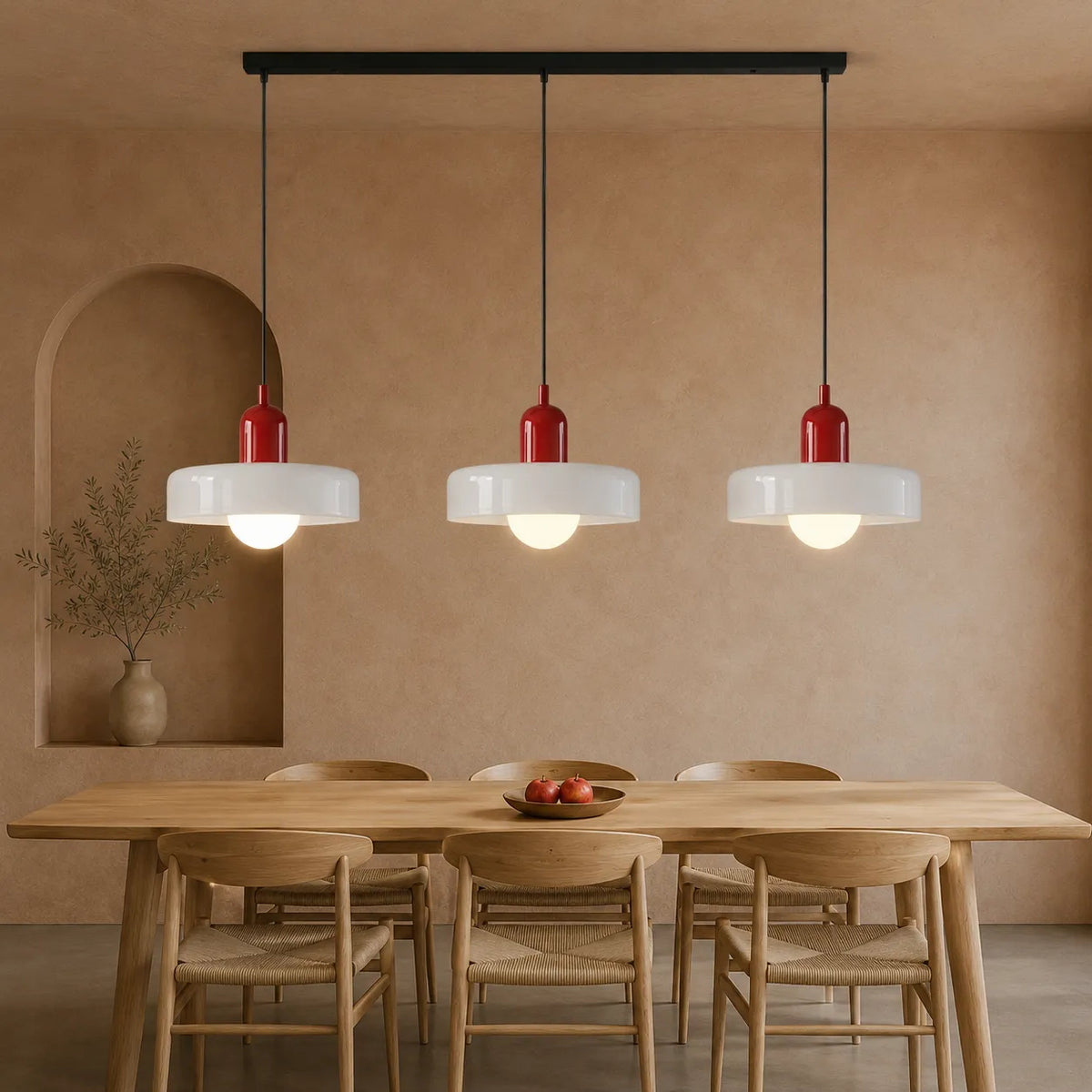 Yvette Bauhaus 3-Light Glass Linear Pendant Light