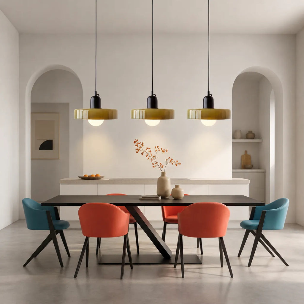 Yvette Bauhaus 3-Light Glass Linear Pendant Light