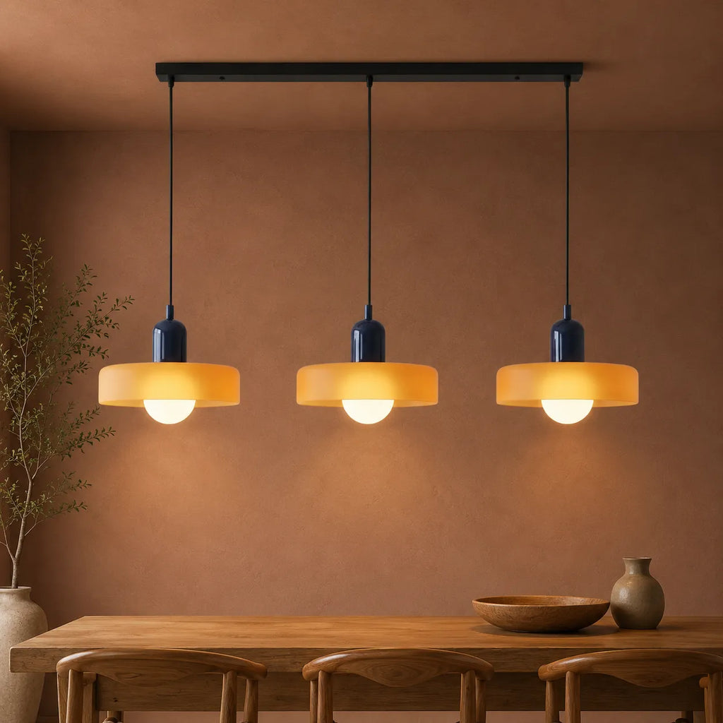 Yvette Bauhaus 3-Light Glass Linear Pendant Light