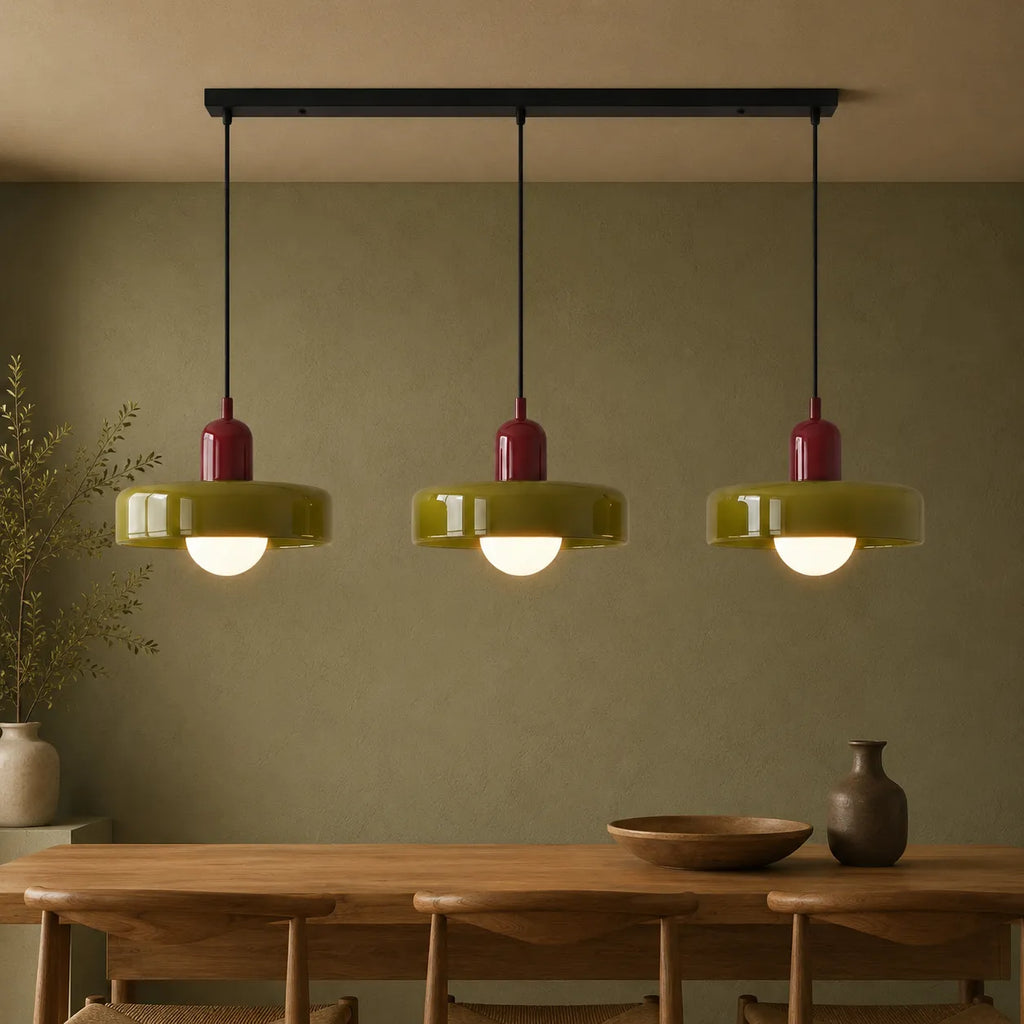 Yvette Bauhaus 3-Light Glass Linear Pendant Light