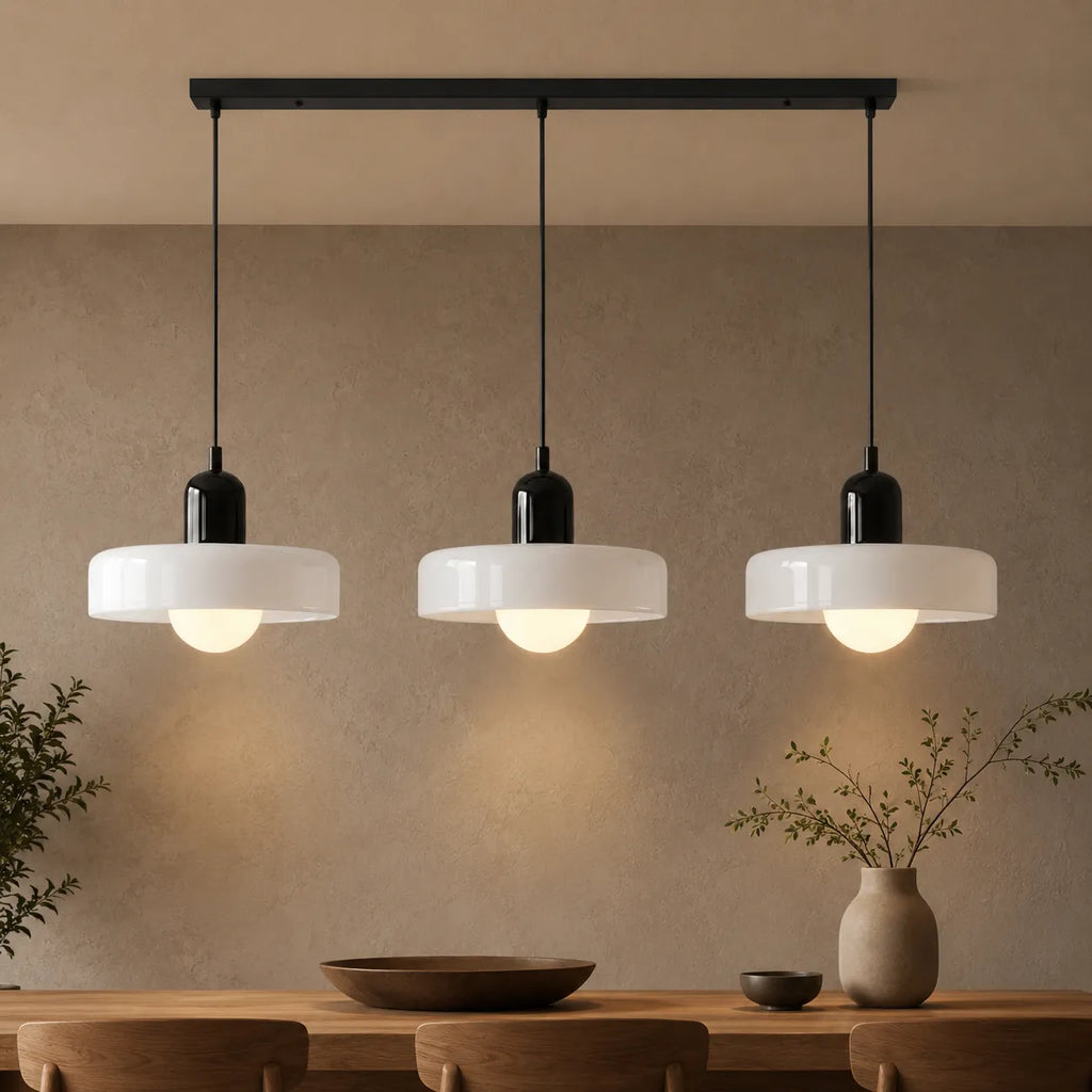 Yvette Bauhaus 3-Light Glass Linear Pendant Light