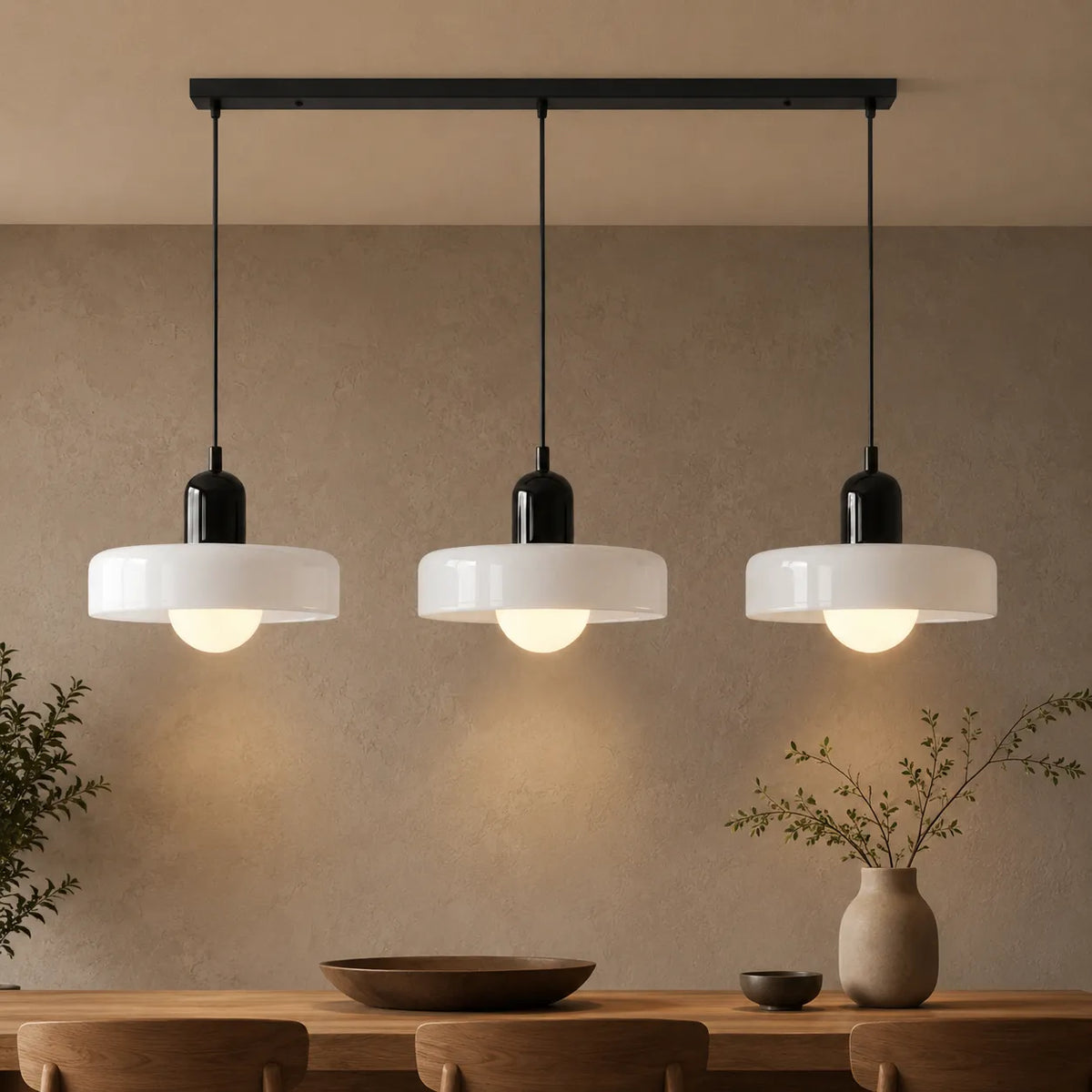Yvette Bauhaus 3-Light Glass Linear Pendant Light