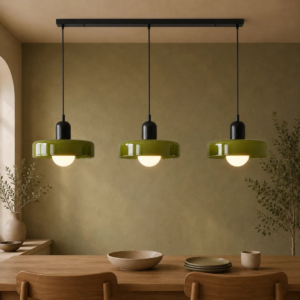 Yvette Bauhaus 3-Light Glass Linear Pendant Light