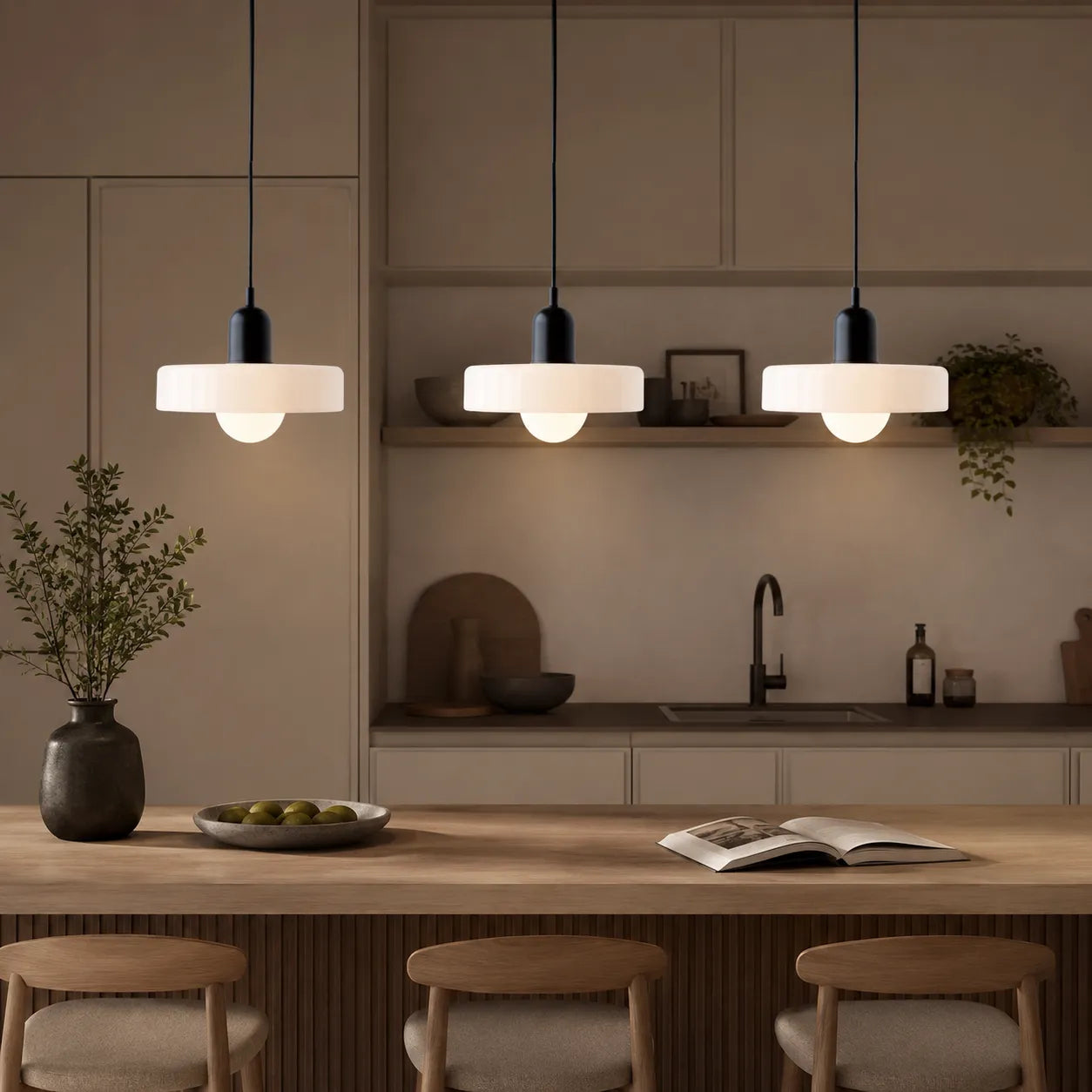 Yvette 3-Head Bauhaus Pendant Light