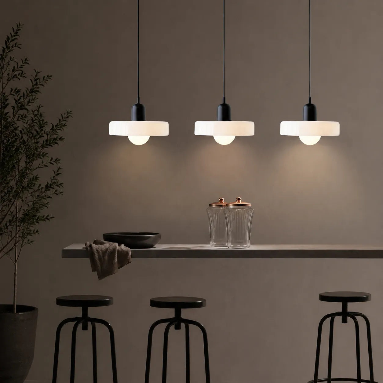Yvette 3-Head Bauhaus Pendant Light