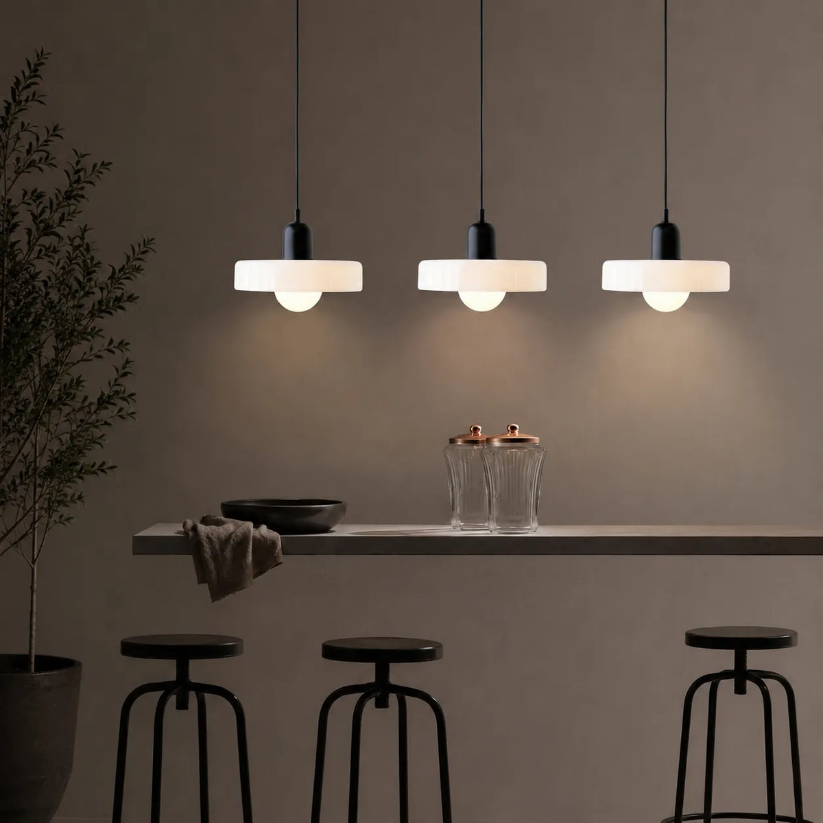 Yvette Bauhaus 3-Light Glass Linear Pendant Light