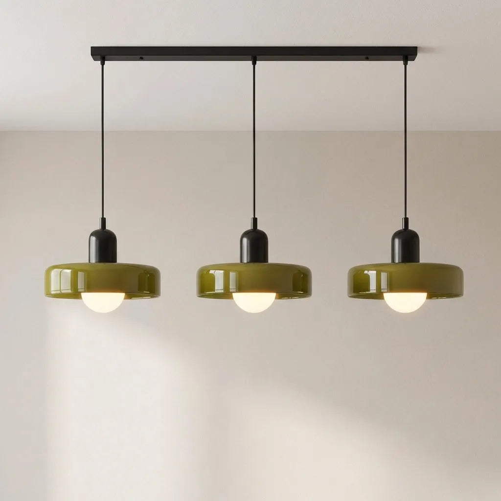 Yvette Bauhaus 3-Light Glass Linear Pendant Light